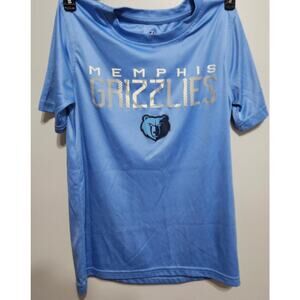 Memphis Grizzlies Youth Shirt Short Sleeve Size M 10/12 Light Blue Basketball